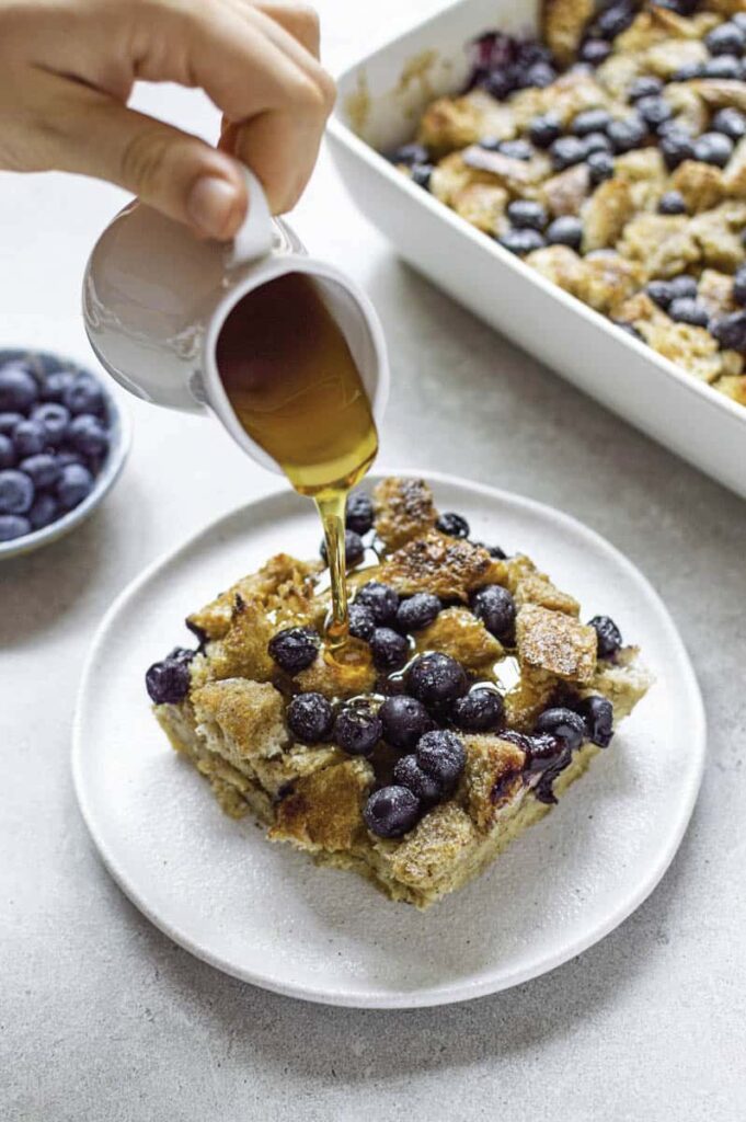 This delicious collection of gluten and dairy free brunch recipes includes a lovely blueberry french toast casserole